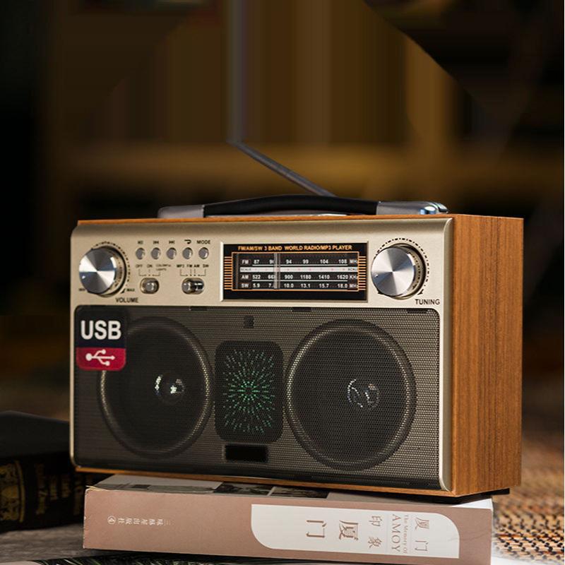 HiFi стерео портативный деревянный винтажный беспроводной Bluetooth динамик домашний уличный радио FM сабвуфер TF карта USB музыкальный плеер