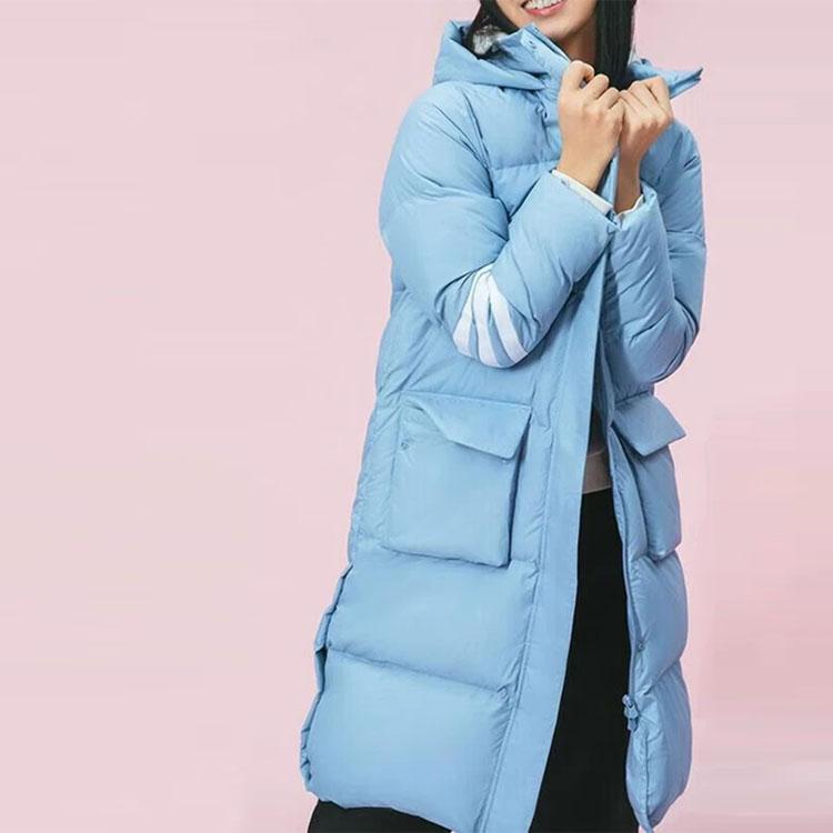 Adidas Neo повседневный теплый пуховик с капюшоном женская верхняя одежда небесно-голубой H18622