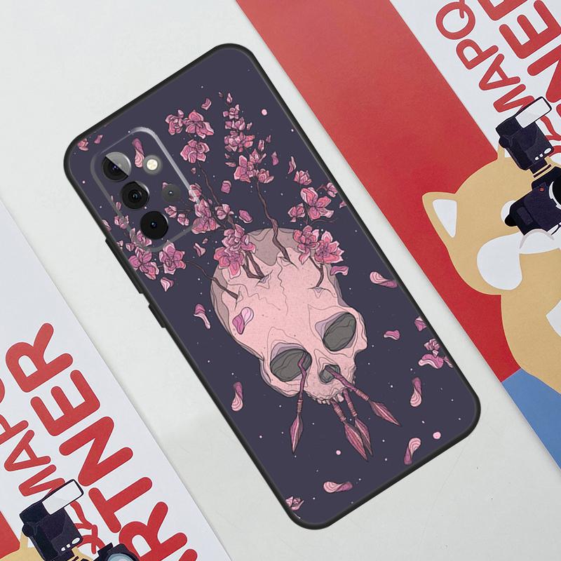 Готический цветочный чехол-череп для Samsung Galaxy A52 A32 A12 A56 A36 A16 A13 A23 A33 A53 A54 A34 A14 A15 A35 A55 A17