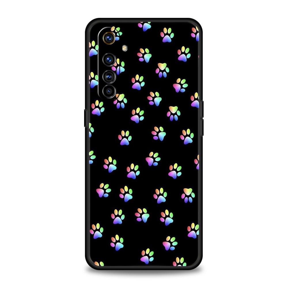Милый Чехол для Телефона с Отпечатком Лапы Собаки для Realme 8 9 Pro Plus 8i 9i 6 7 GT2 C21 C25 C3 C11 11 Pro 5G Plus Ударопрочный Силиконовый Чехол