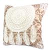 [P3541] - Designer Cushion 'Boho' Brown Beige (dreamcatcher) - 30 Cm