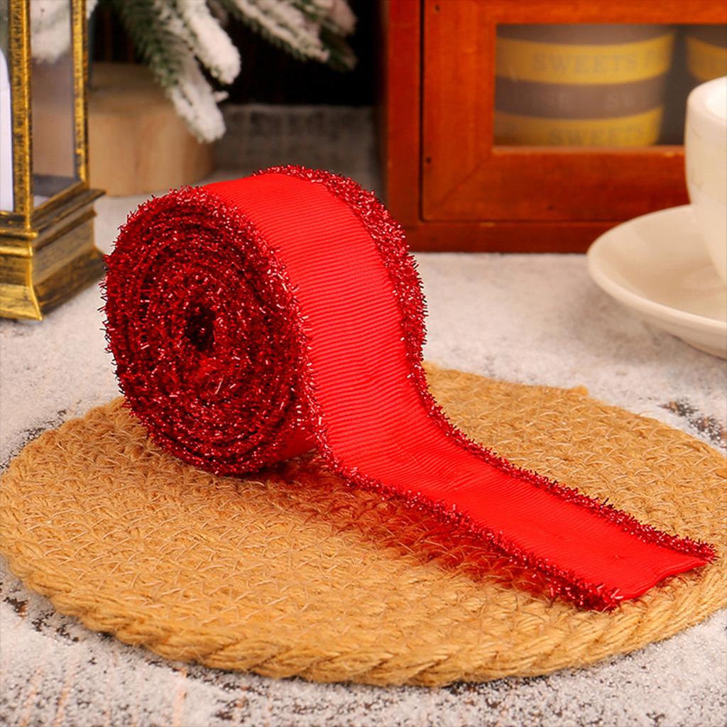 Рождественская полиэстеровая лента для гирлянды Материал для самостоятельной окантовки лентой подарочной упаковки Лента для украшения бантом