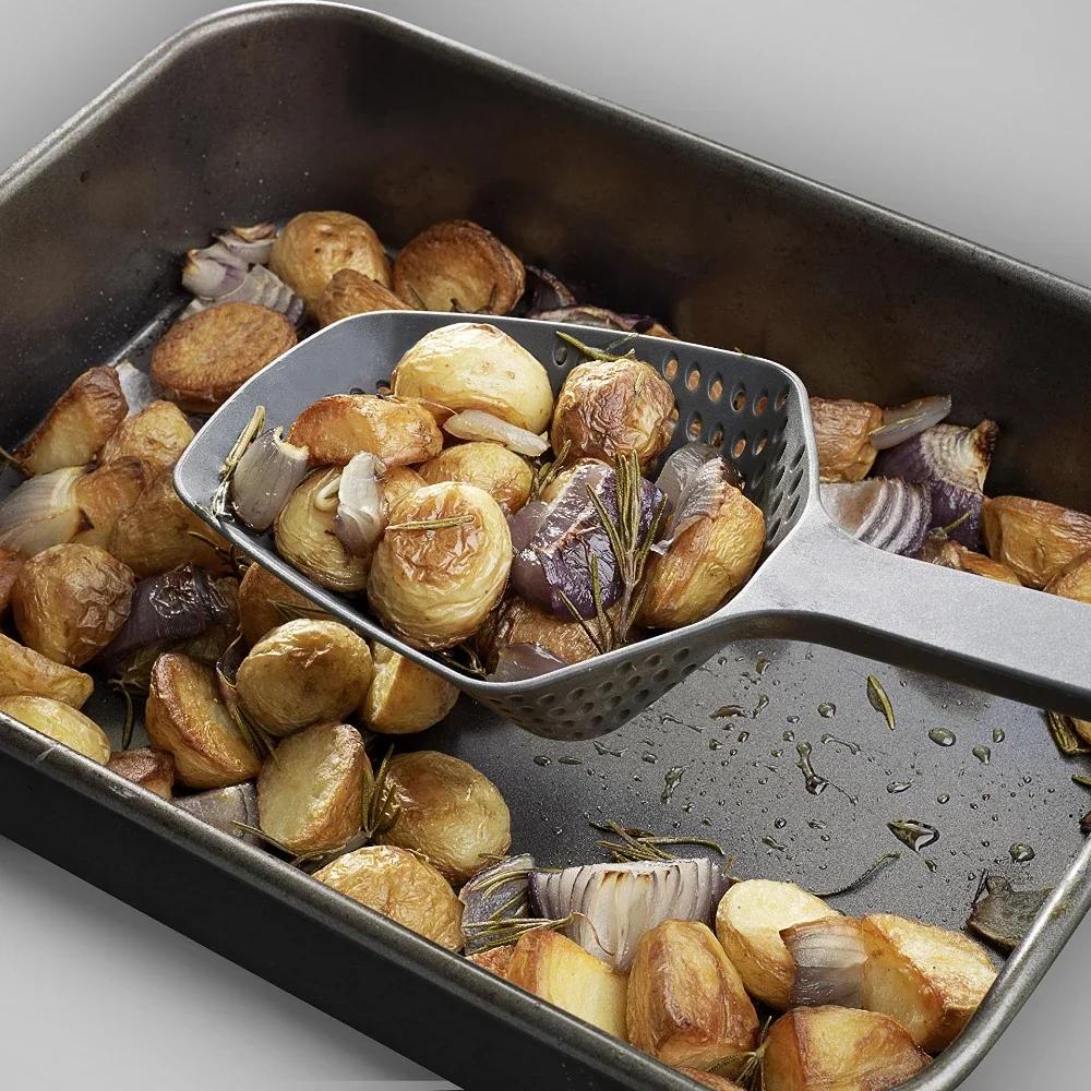 Совок-дуршлаг, кухонное сито, совок, пищевая лопатка, нейлоновая щелевая шумовка с ручкой для кухни, готовки, выпечки, слива