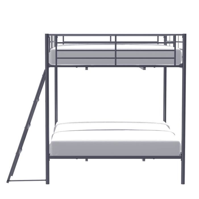 Металлические двухъярусные кровати - Темно-серый - В комплект входят основания кроватей - 2 x 140 x 190 см - ALICE
