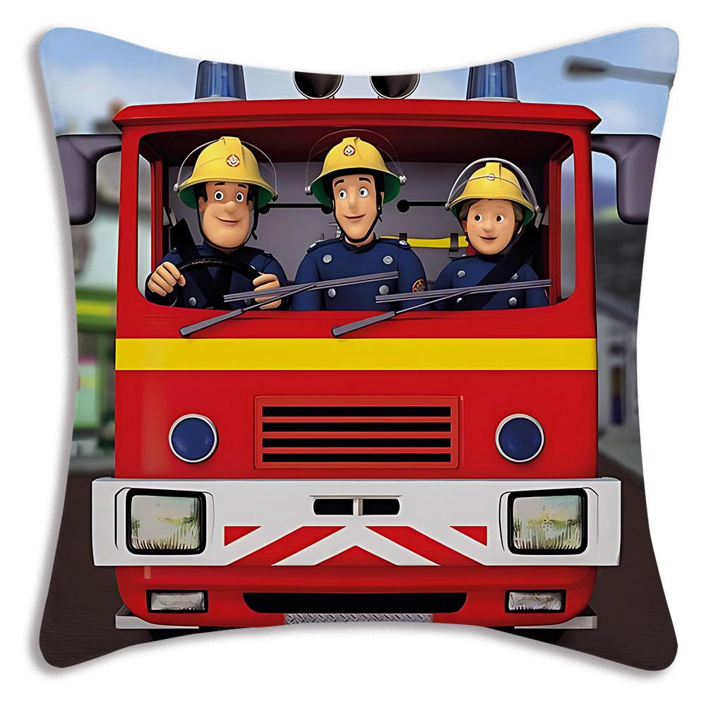 Anime For Firemans S-Sam Pillow Covers Cartoon Sofa Decorative Home Double-sided Printing Short Plush Cute Cushion Cover
