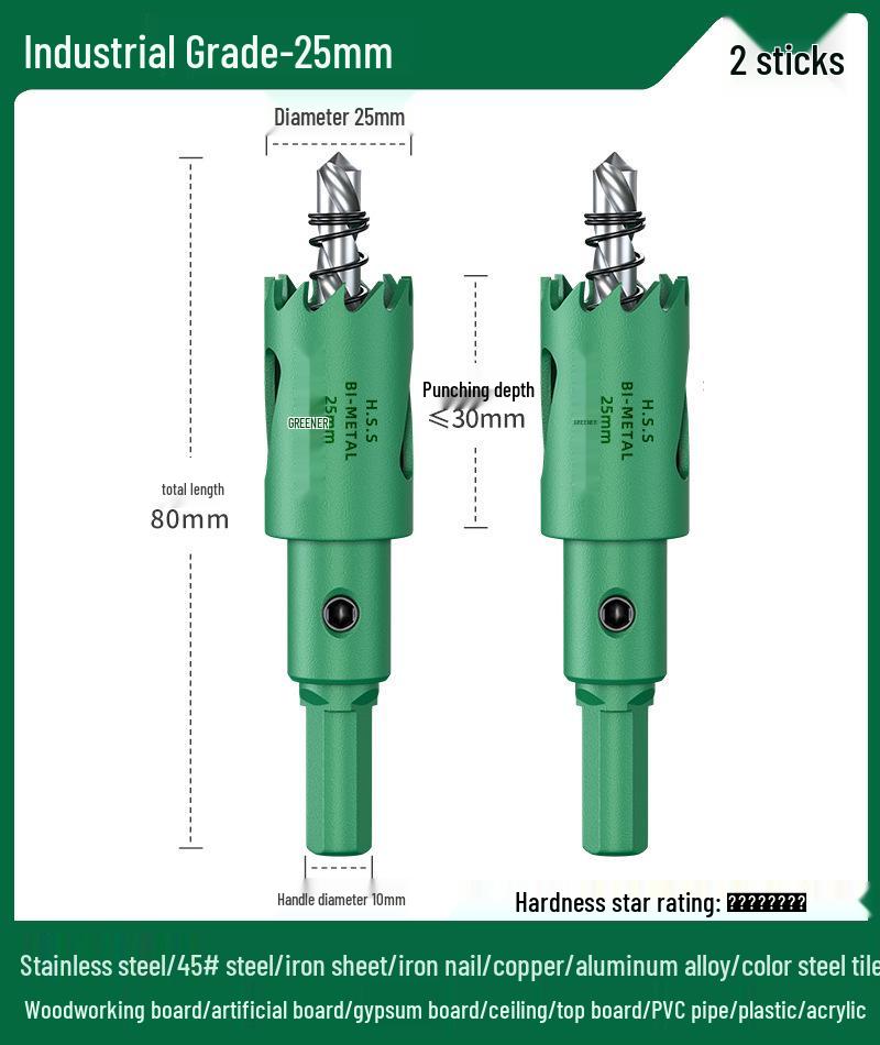 Green Forest Hole Saw Drill Bit for Metal, Wood, Plastic, and Gypsum Board