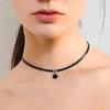 Темный стиль, женское ожерелье на ключице, круглый кулон, регулируемая длина, женское колье, ожерелье, ювелирное изделие, подарок