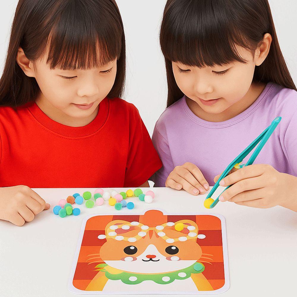 Handmade Material Animal Pompom Art Kit Educational Pompom Crafts Toy Creative Play