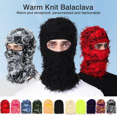 Унисекс забавная вязаная акриловая балаклава: Теплая лыжная маска для использования на открытом воздухе