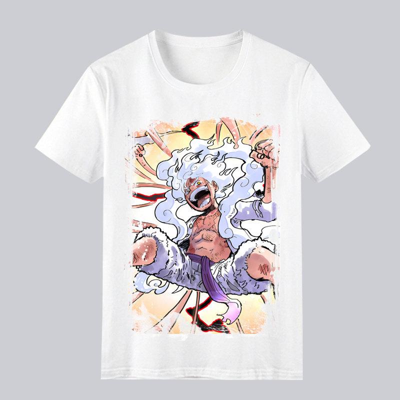 Печатная футболка One Piece в форме Бога Солнца Удобная хлопковая одежда для родителей и детей