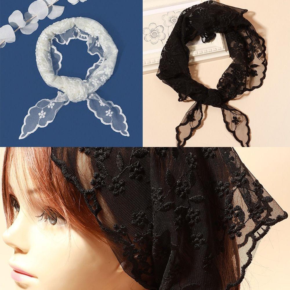 Hollow Lace Triangle Scarf Lace Girl Headscarf New Headband Office Lady
