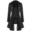 Women Long Sleeve Retro Lace Trim Button Up Vintage Irregular Tailcoat Outwear