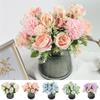 2 Bunches Artificial Hydrangea Flowers Bouquet 7 Heads Silk Fake Peony Bridal Hand Flower Wedding Decor