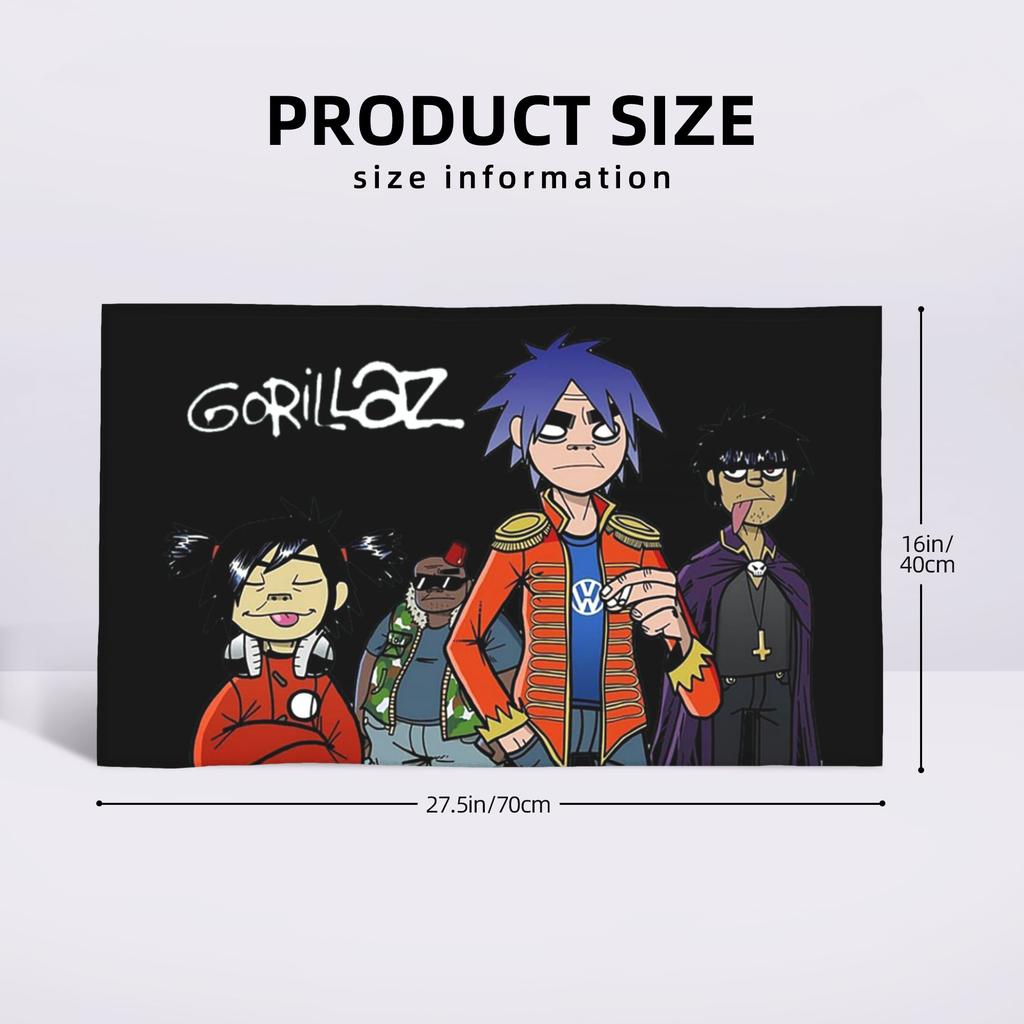 Gorillaz Мягкое лицевое полотенце Быстросохнущее для бассейна и ванной Хлопковые полотенца Впитывающие Быстро