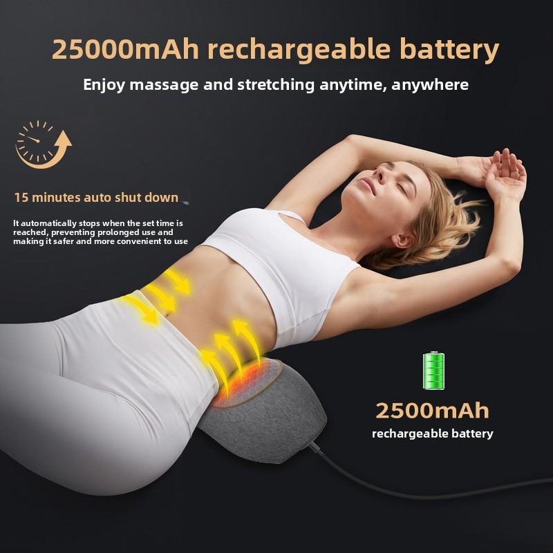 Electric Airbag Massage Pillow for Neck and Waist with Vibration Heat Air Pressure Four Buttons 2500mAh Battery
