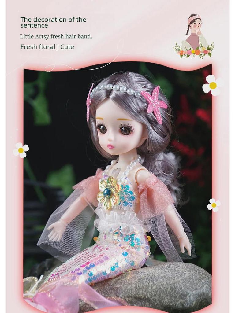 Музыкальная кукла принцесса русалочка для девочек, идеальный подарок от Night Market