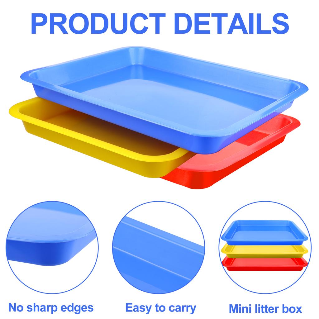 3 шт. лоток для кошачьего туалета 17,3X13,3X2,2 дюйма открытый лоток для кошачьего туалета для котят для кошек кроликов морских свинок мелкие принадлежности для домашних животных, 3 шт.