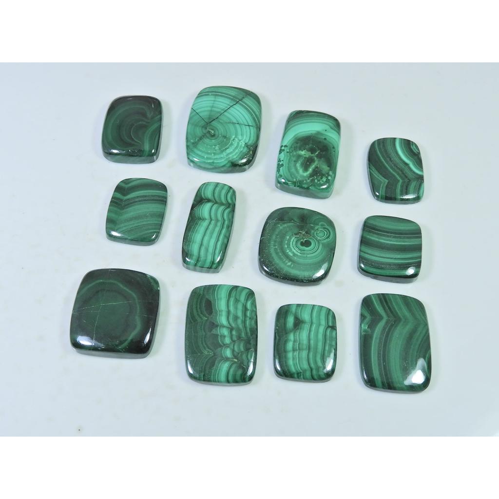 12 шт. Натуральный зеленый малахит восьмиугольный кабошон свободный драгоценный камень 306 карат. Лот C-455
