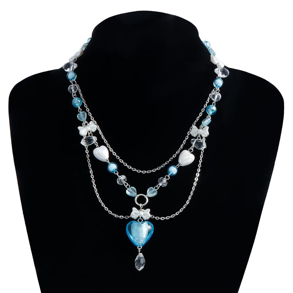 Elegant Multilayer Necklace Heart Pendant Necklace Stylish Neck Jewelry Unique Necklace Perfect Gift for Fashion Lover