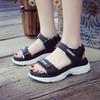 New platform sports fashion sandals women's summer flat bottom students simple and comfortable Velcro women's beach shoes
