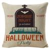 Halloween Pillow Cover Linen Pumpkin Text Sofa Cushion Cover Home Living Room Waist Cushion