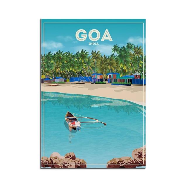 World Travel Poster Collection Greece Goa Keswick Reykjavik Germany Dubai Formentera Galle Fort Sicily Port Mogan Wall Art Deco