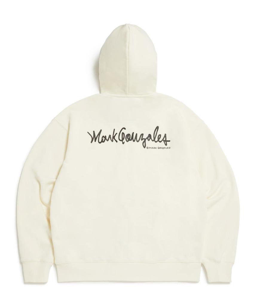 Mark Gonzales Худи на молнии с аппликацией-ангелом - Цвет слоновой кости