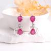Noble Beautiful Natural Filled Ruby Earrings Elegant Light Luxury S925 Silver Women's Engagement & Banquet & Anniversary Gift