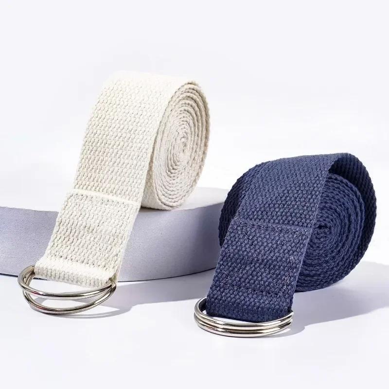 Yoga Strap Cotton Exercise Yoga Belt Adjustable Woven Stretch D-Ring Buckle Fitness Stretching Bands Pilates Rope
