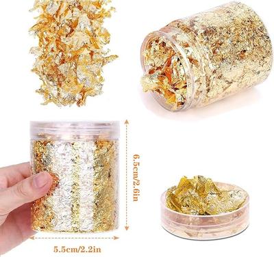Китайская фабрика DIY Арт-объекты Металлические фрагменты листьев 3 бутылки/набор Золотая Серебряная Медная фольга Хлопья Покрытые Декоративные поделки Ногти