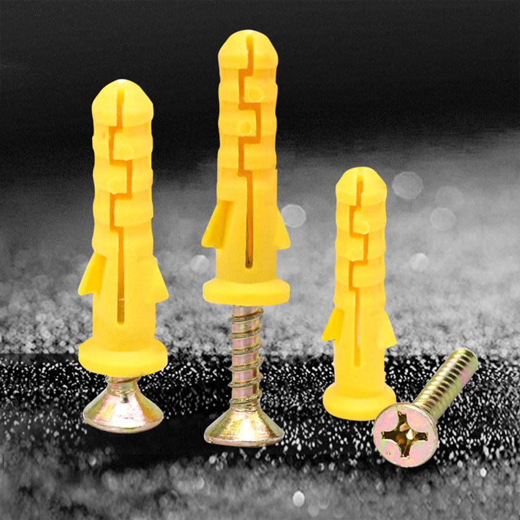 Профессиональный набор дюбелей и шурупов для стен Расширяющиеся дюбели и шурупы Устойчивые к ржавчине и долговечные Монтажные комплекты 100 шт.