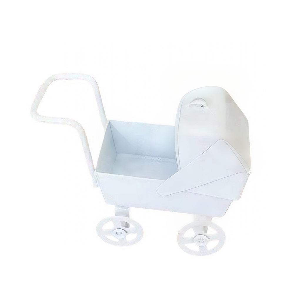 Wrought Iron Mini Bassinet Stroller Realistic Doll Pram Toys Baby Stroller Model Kids Pretend Play