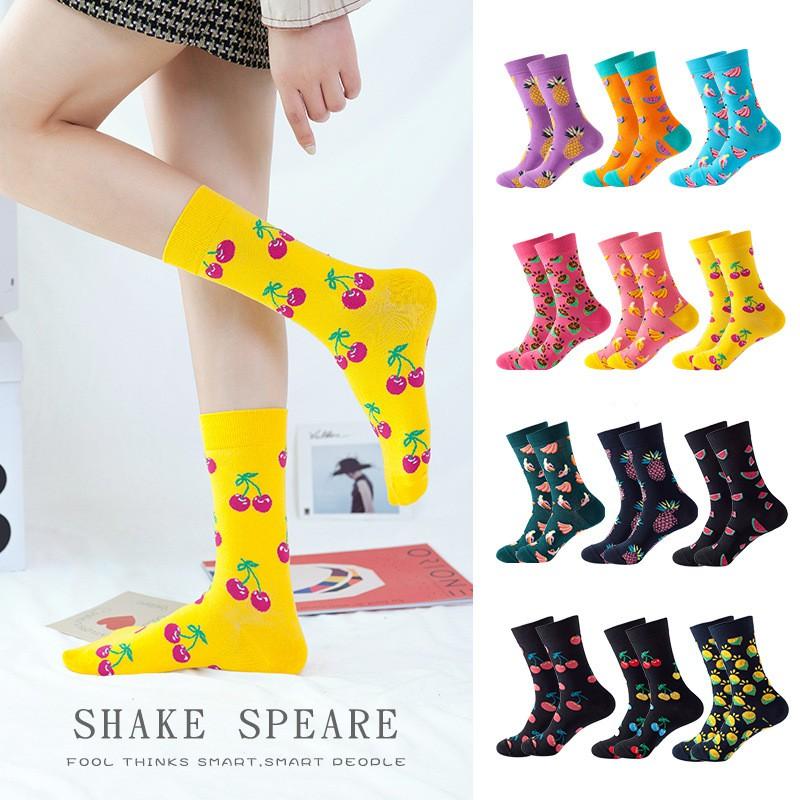 Unisex Mid-Calf Cotton Socks Breathable Sweat-Absorbent Casual Sports