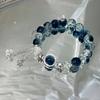 2pcs/4pcs Women's Galaxy Bracelet with Blue Cracked Glass Beads, Star Charm, Cosmic Jewelry, Adjustable Fashion Gift for Her