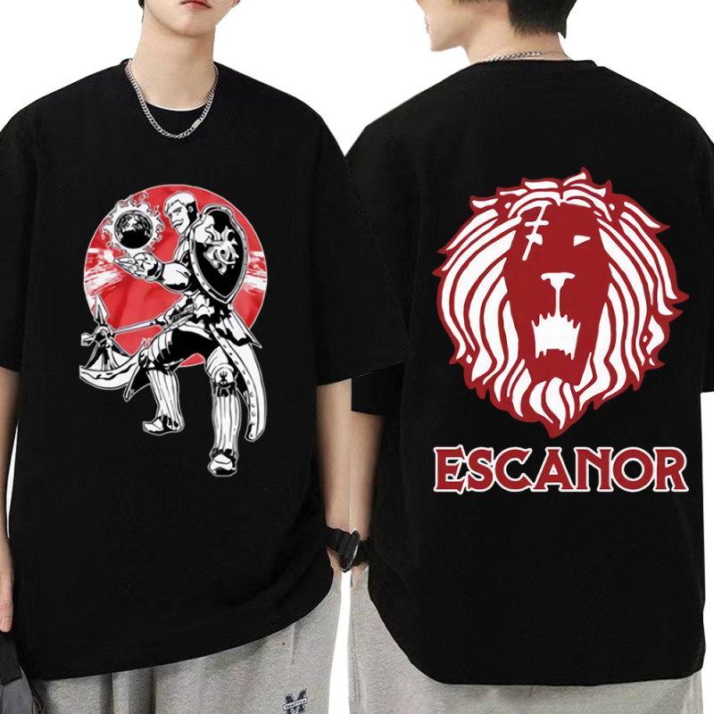 Japanese Anime The Seven Deadly Sins Escanor T Shirt Lion Graphic Print T-shirt Summer Fashion Casual Cotton Oversized T Shirts