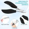 7-in-1 Professional Nail Care Kit, qipuneky, 18mm Opening Nail Clipper, Anti-Slip Stainless Steel, Black/Silver
