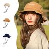 Japanese Retro Outdoor Drawstring Hiking Hat Men and Women Spring and Summer Sun Protection Sun Hat Casual Versatile Western Fisherman Hat