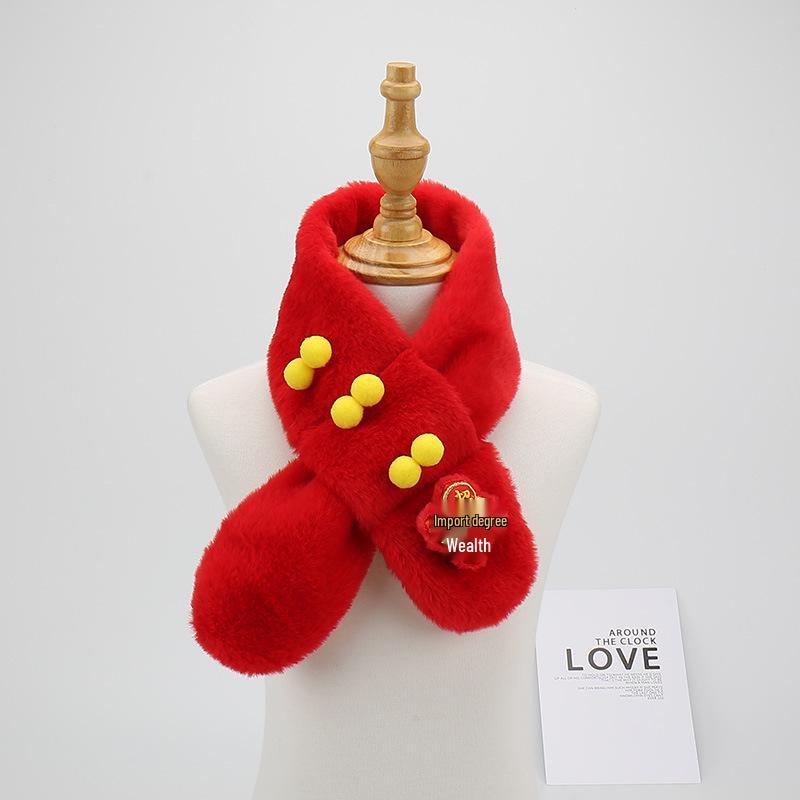 Детский плюшевый зимний шарф - мультяшный утеплитель для шеи для маленьких мальчиков и девочек, рождественский ветрозащитный гейтор