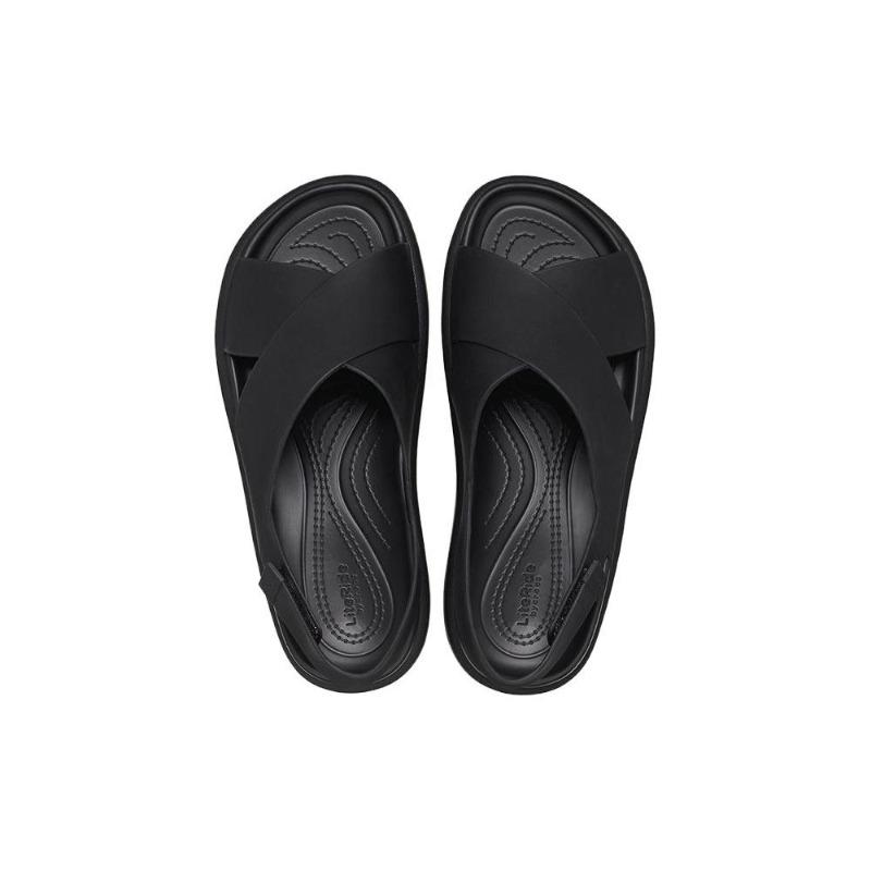 Crocs Minimal Casual Outdoor Breathable Single Strap Sandals Women Black 209407-060