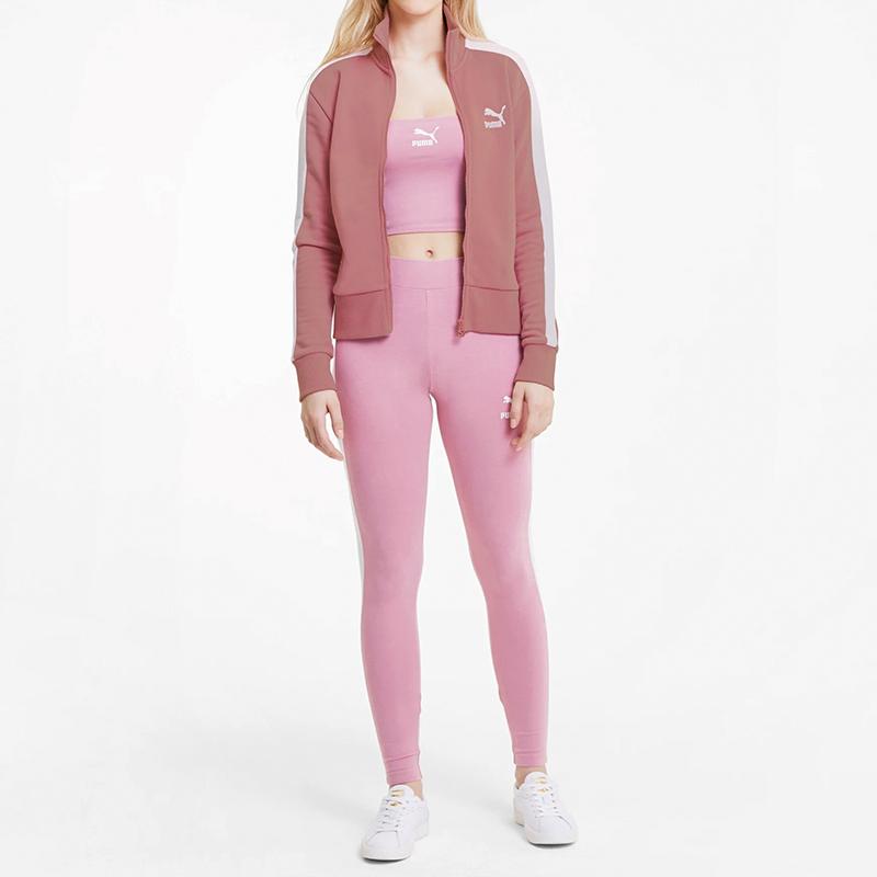Puma Retro Sports Stand Collar Jacket Spliced Casual Coat Women Jackets Pink 599143-16
