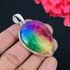 Радужный солнечный кварцевый драгоценный камень кулон твердый стерлингового серебра 925 пробы кулон ювелирный подарок для унисекс
