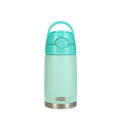 Чашка-соломинка Nubi One Touch из нержавеющей стали, 300 мл, мятный шоколад, 1 шт.