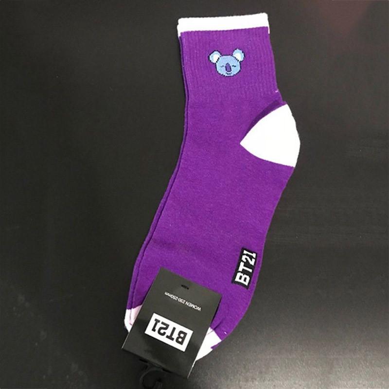 BTS Bangtan Kpop Мальчики Длинные Носки Мультяшная Кукла Chimmy Shooky Высокий Трикотаж