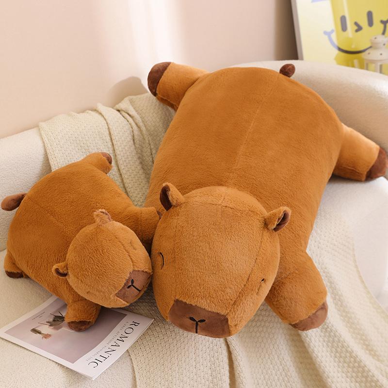 Giant Cute And Charming Capybara Plush Doll Floor Mat Tall Superior Quality Animal Brown Capybara Plush Carpet Home Decor Present Designed For Boys