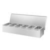 Stainless Steel Condiment Dispenser Kitchen Grain Storage Container Seasoning Spice Box with 6 Separate Compartments