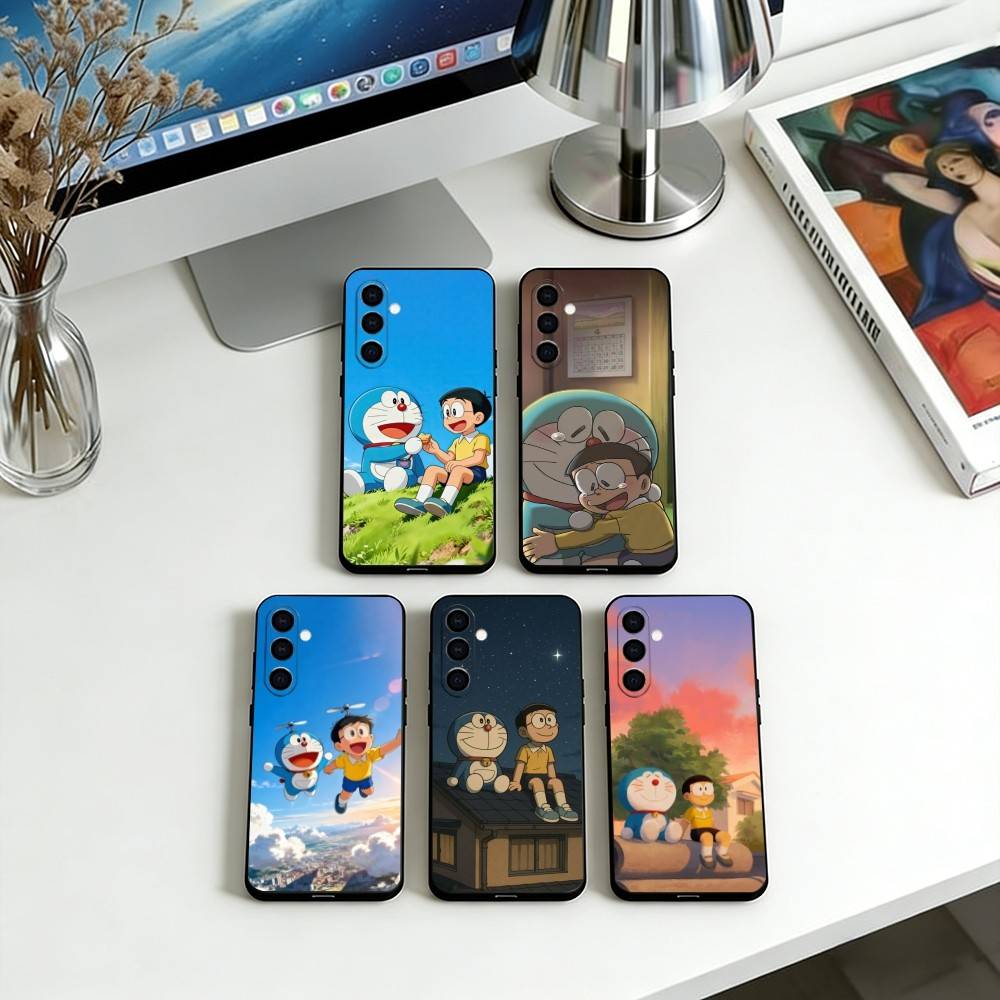 Nobita Nobi Phone Case For Samsung Galaxy A73,A72,A71,A70,A53,A52,A51,Soft Black Cover