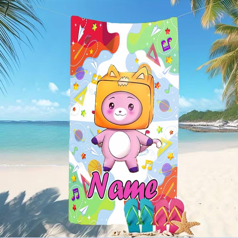 Customizable personalized beach towels LankyBox - Foxy themed designs.Suitable for the beach, yoga, sports;ideal as beach accessories