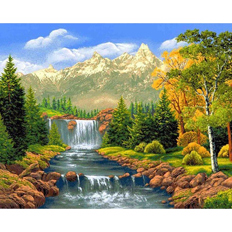 Diamond Embroidery Waterfall Landscape Picture Of Rhinestone 5D Diamond Painting Mosaic Needlework Handmade Gift