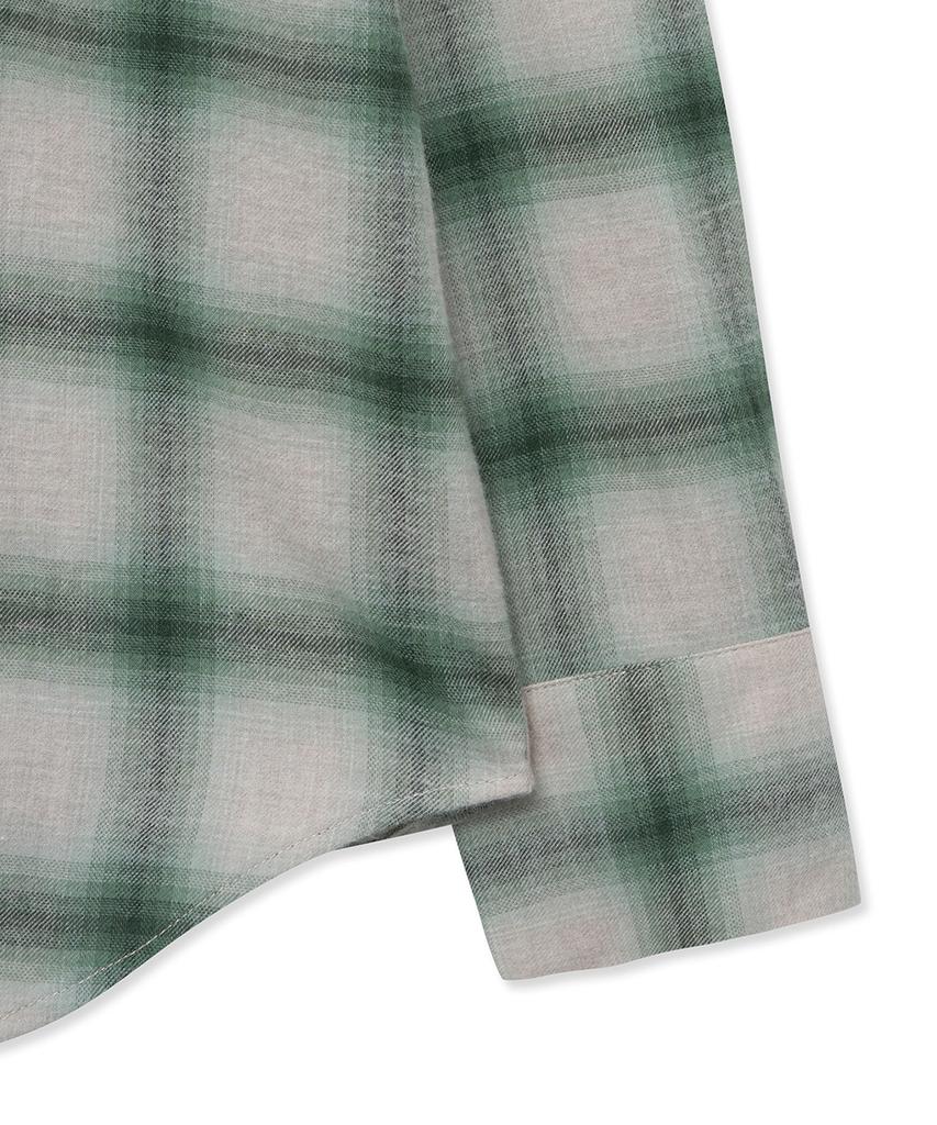 NOIRER Ombre Western Check Shirt (Green)