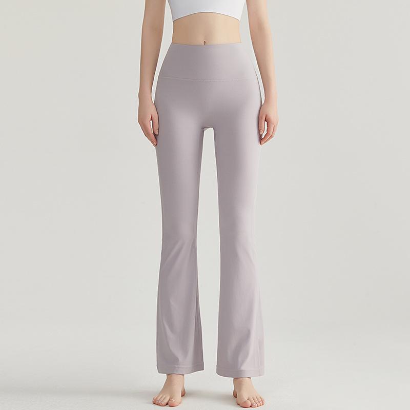 LAHN Women's High-Waisted Micro-Flare Yoga Pants - Hip-Lifting, No Visible Line, Petite Wide-Leg Design, Thin and Stylish.